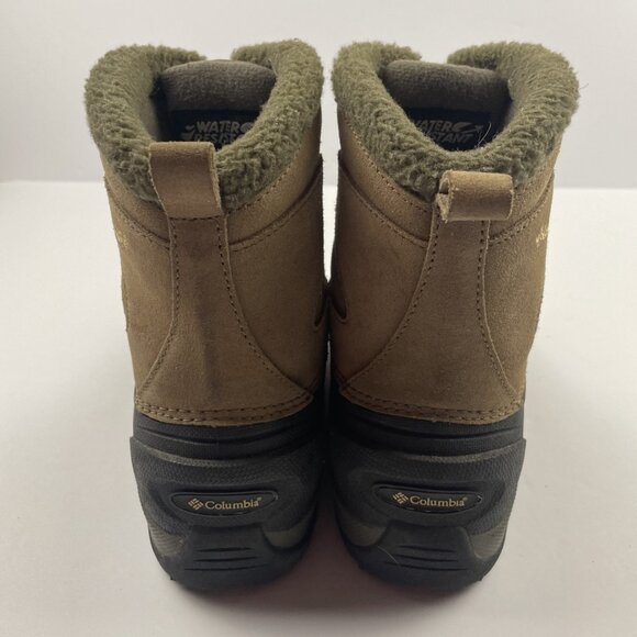 COLUMBIA Cascadian Snowchill Snow Boots Womens 7.5 Leather Thermolite Tan Zip Up - Picture 7 of 9